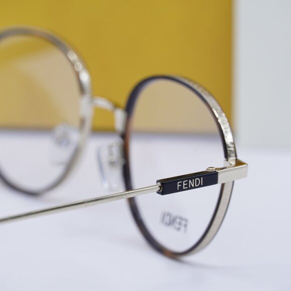 Fendi FE50052U 032 Round Eyeglasses 51mm – Havana/Gold - Picture 5 of 11
